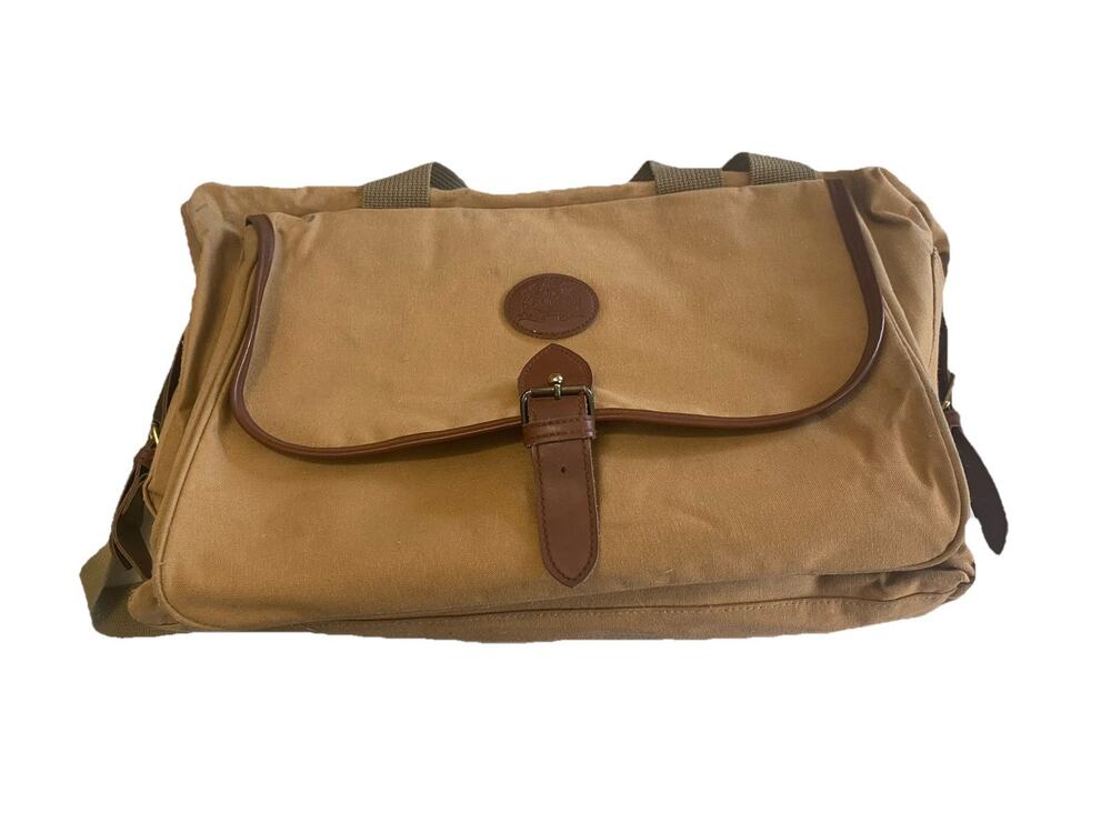 Vintage Polo Ralph Lauren Safari Traveler Canvas & Leather Messenger Bag Khaki *